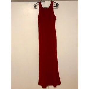 Deep red evening gown